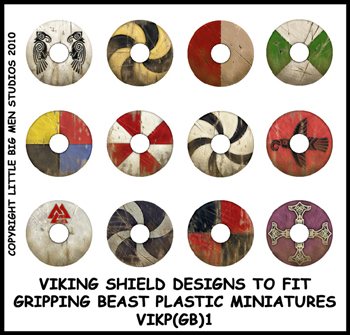 gb 4 28MM Viking Shield Transfers To Fit Gripping Beast Miniatures Vikp 